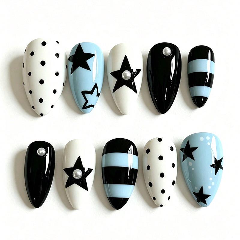 Summer European American 3D Strawberry Cherry Almond Nail Art Gel Tips
