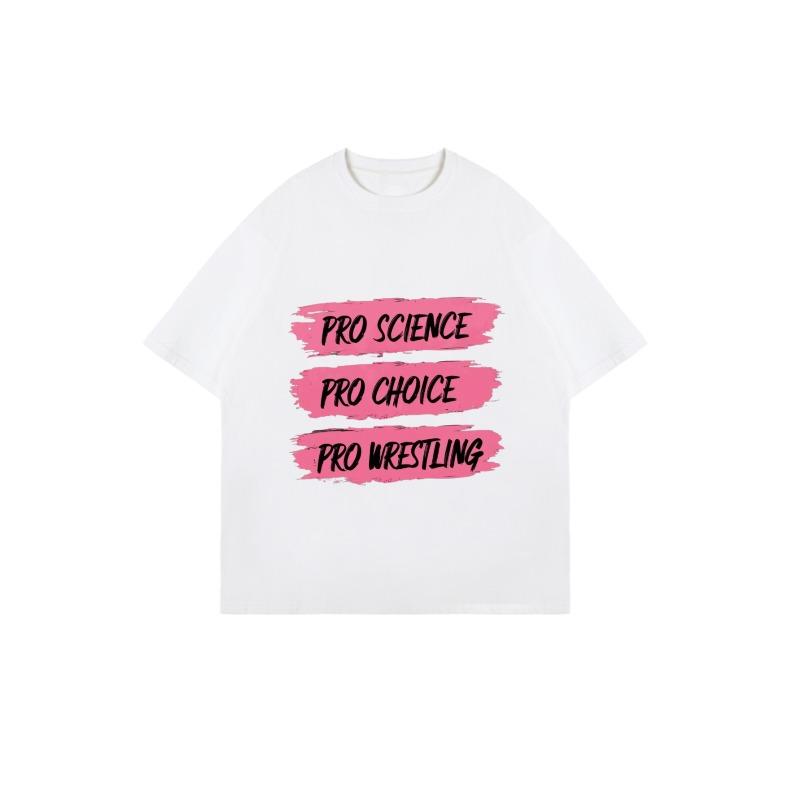 Camiseta Oversized Preta Pro Ciência Pro Escolha Pro Wrestling Estampada Roupa Casual Para Mulheres