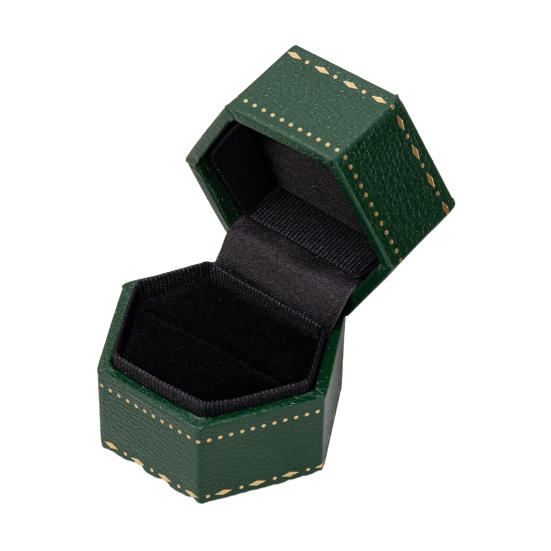 Boîte à Bague, Boîte Cadeau Hexagonale en Velours pour Bijoux, Compacte avec Protection en Éponge Douce Design Élégant, Boîte à Bijoux pour Fiançailles, Demande en Mariage, Mariage