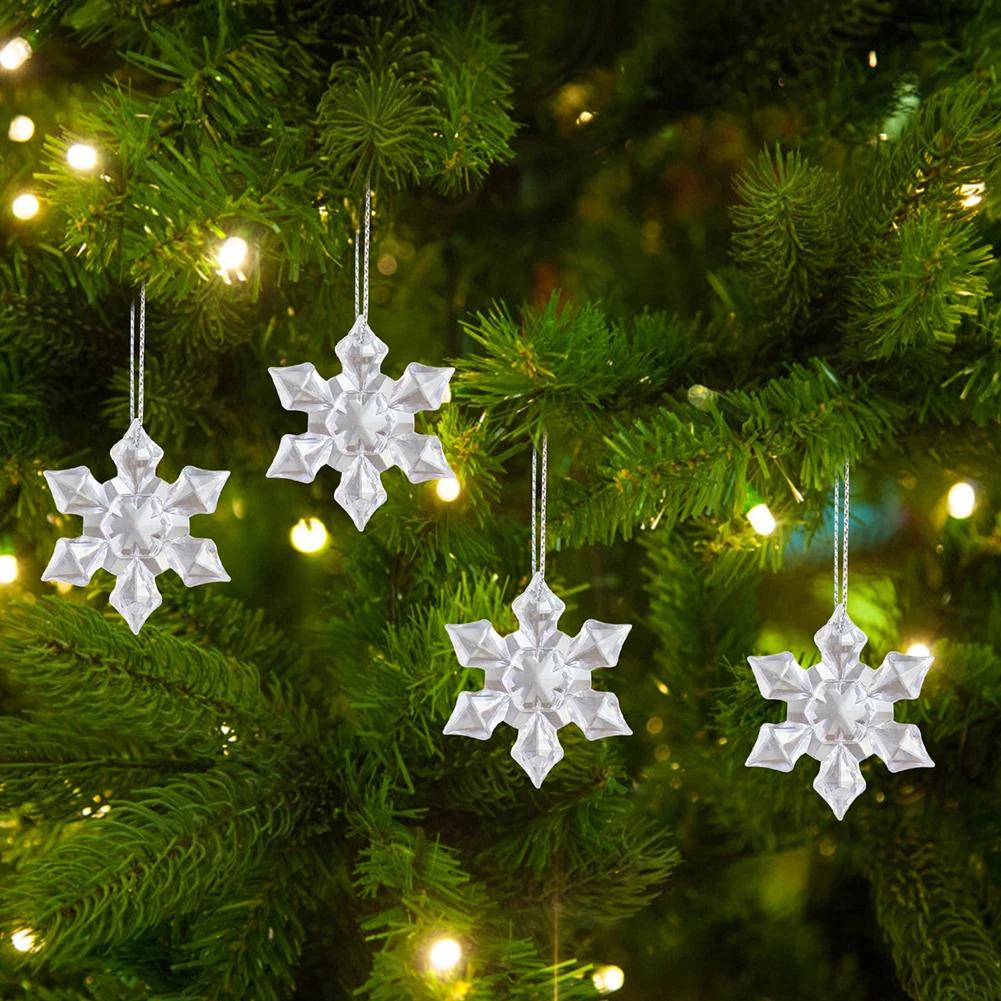 10-50PCS Crystal Xmas Tree Pendant Xmas Tree Decorations Hanging Festive Party Supplies Hanging Tree Personalized Pendant