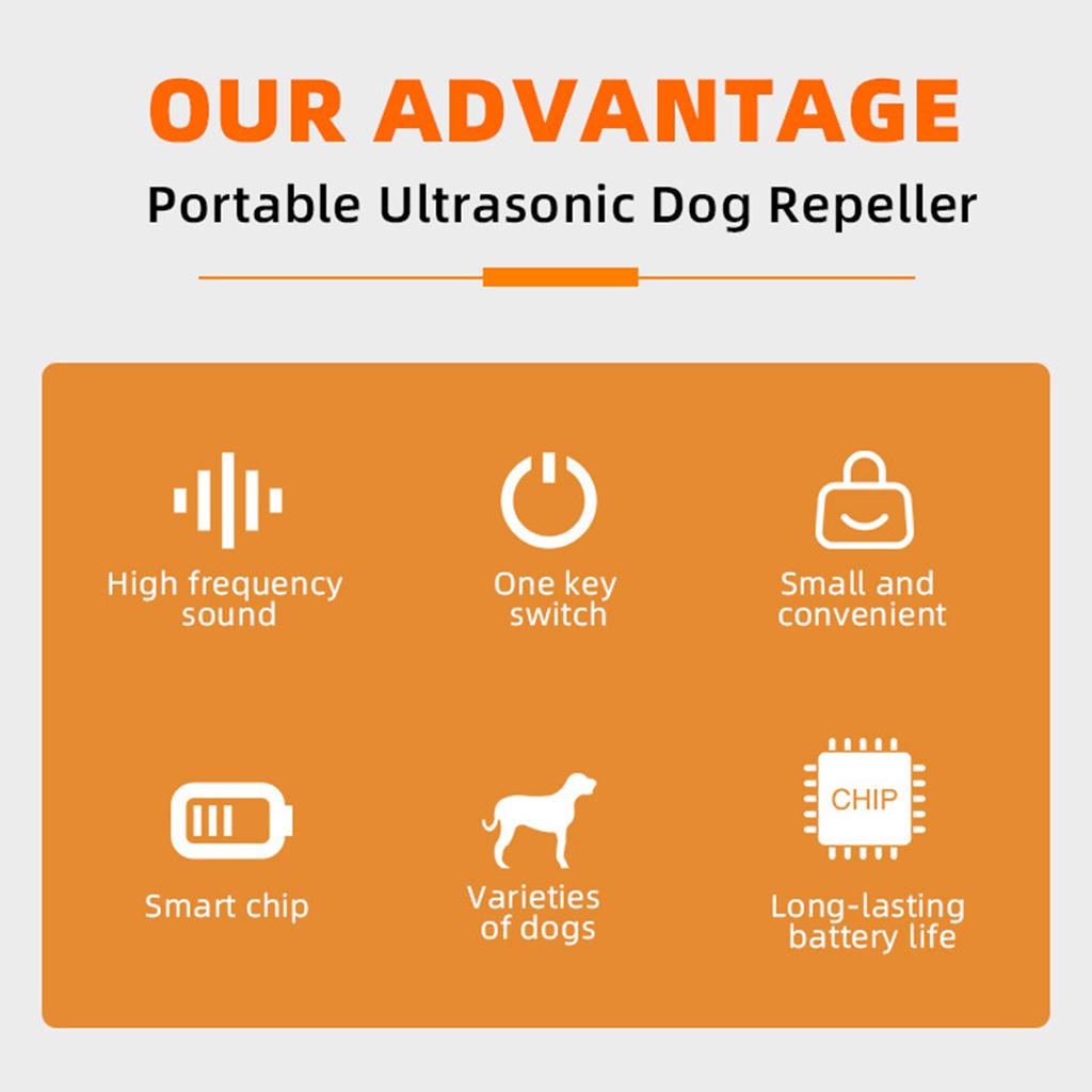 Upgraded Dog Stops Barking &scares Wild Dogs With Strobe Lights + 40kHz Sound (50ft Range).Safe,humane & Portable For Walks/outdoors