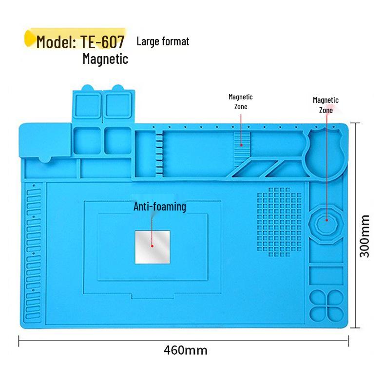 Heat-Resistant Silicone Repair Pad with Magnetic Screw Slots for Phone and Motherboard Repairs