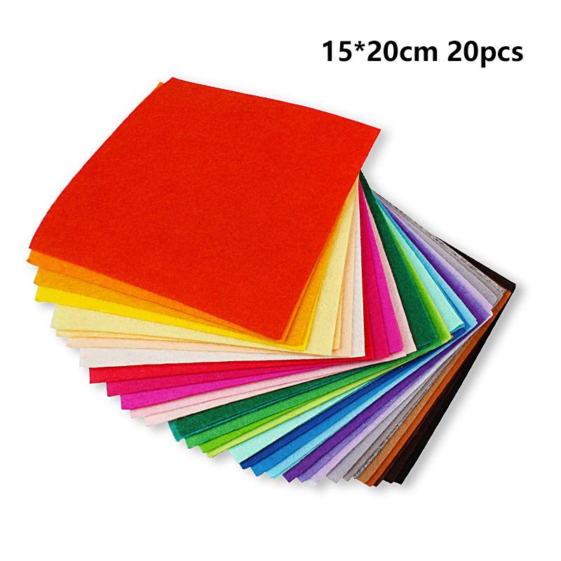 

20 шт. Мягкий фетровый лист 20 цветов Пэчворк Шитье DIY Крафт Квадраты Нетканый 1 мм толщиной Ткань ручной работы Ткачество