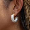 Youthway Elegant Scenic White Resin Pearl Round Earrings With Irregular Design Stainless Steel Hypoallergenic Women'S Earrings
