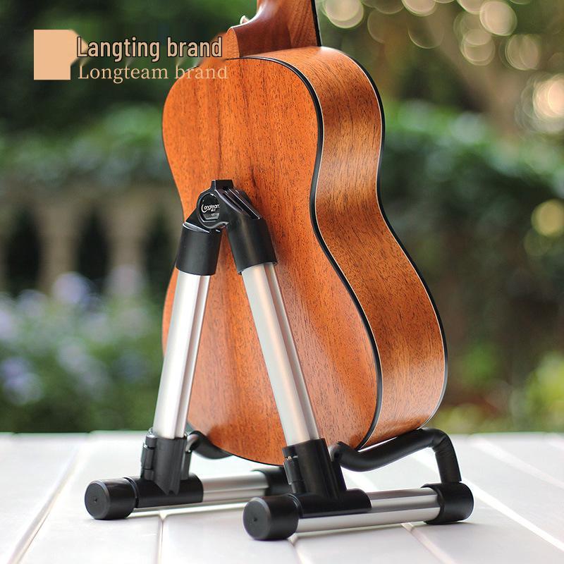 Portable Silver Aluminum Alloy Ukulele & Guitar Folding Stand