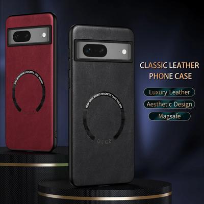 Pro Google Pixel 7A 7 7 Pro Jemný otvor PU Vzor krávy Kůže Vnější Magnetický kroužek Měkký okraj Odolný proti pádu Odolný proti otiskům prstů Pouzdro na telefon