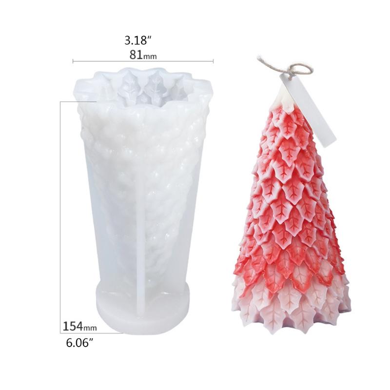 Luoye Christmas Tree 3D Candle Soap Mould DIY Candle Epoxy Mold Handmade Candles Aroma Wax Soap Molds for Decoration