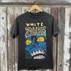 חולצת טי שחורה מכותנה יוניסקס מפלצת כחולה White Zombie