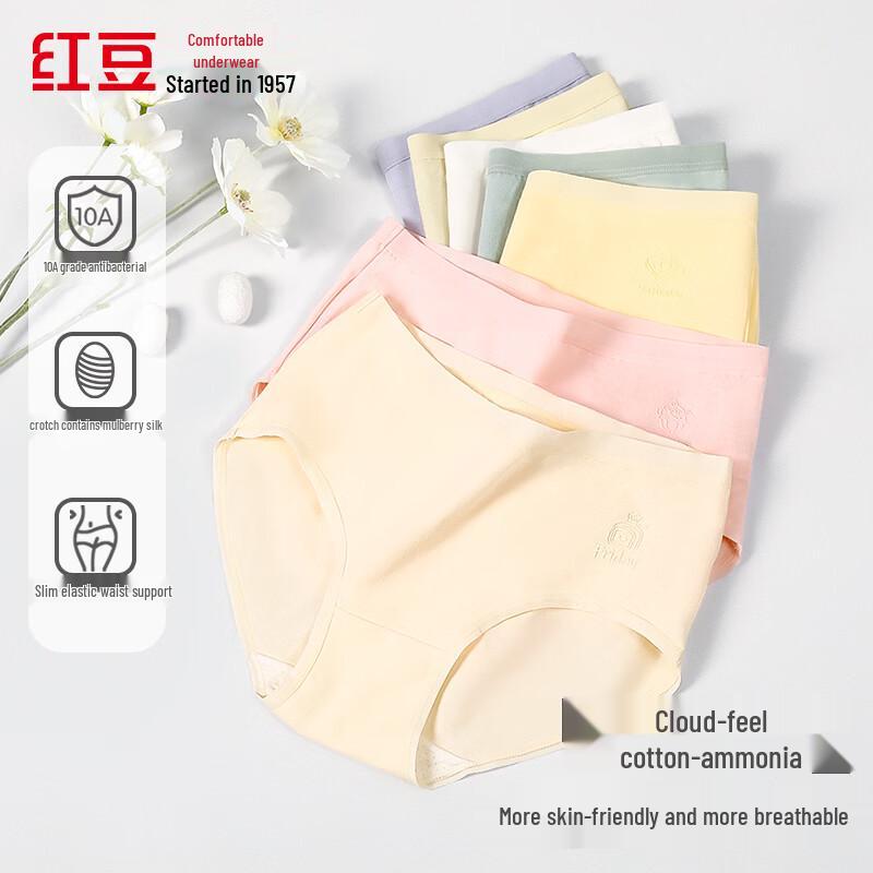 Hongdou Women s Antibacterial Silk Crotch Weekday Underwear 7-Pack XL