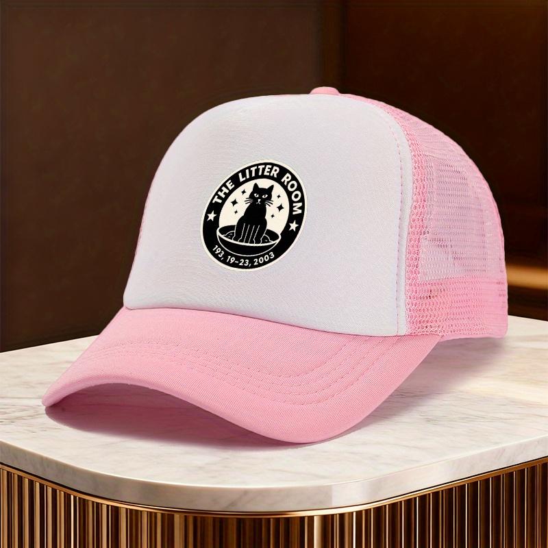 The Litter Room Black Cat Memorial Trucker Hat Polyester Mesh Baseball Cap Casual Unisex Adult