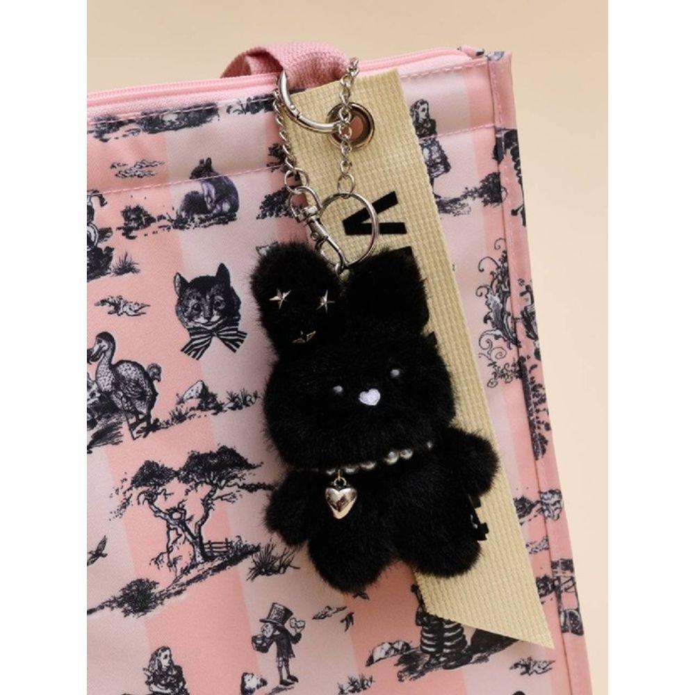 MOSSGARDEN1919 Boku Boku Charakter Schlüsselanhänger Stern Kubischer Hase (Schwarz)