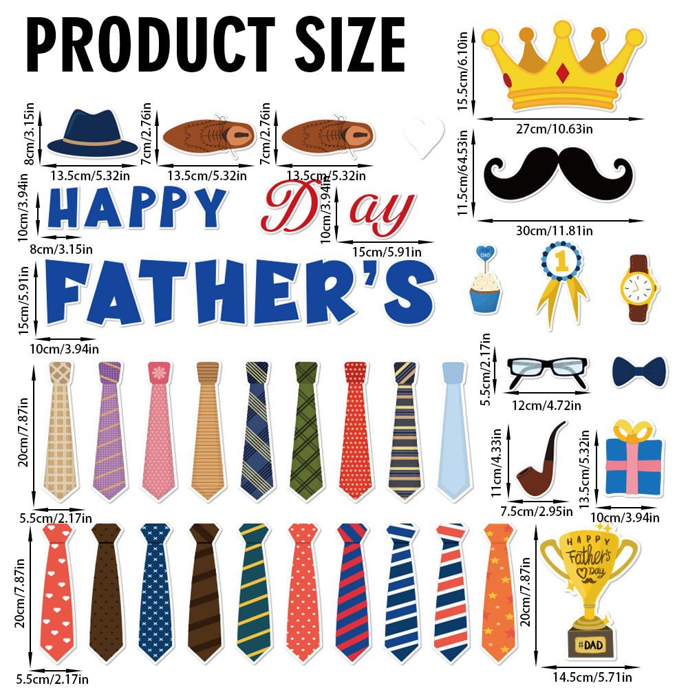 

День отца Тема Галстук Шляпа Очки Узор Карточка Наклейки Реквизит для вечеринки Украшение