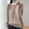 2025 Autumn/Winter Women's Pure Wool Embroidered Round Neck Knitwear Sweater: Long Sleeve, Loose Fit