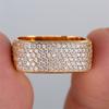 Small Stone White Zircon Square Rings For Women Men Vintage Gold Color Engagement Bands Wedding Jewelry Bridal Versatile Gifts