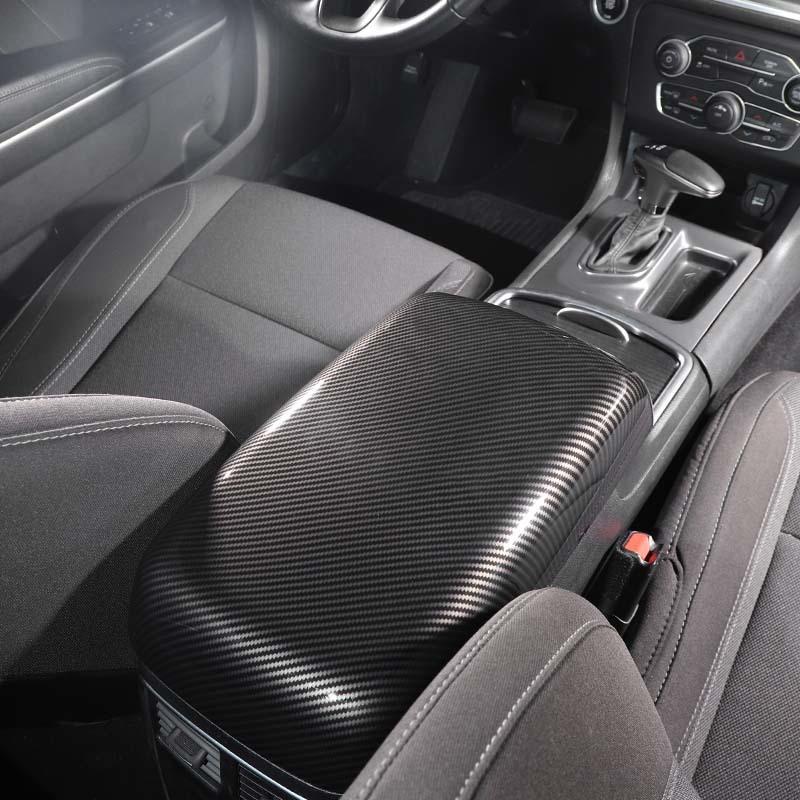 ABS Armrest Box Decorative Panel Decoration Cover Sticker For Dodge Charger 2011 Up For Chrysler 300C 2011 Up Car Interior Accessories
