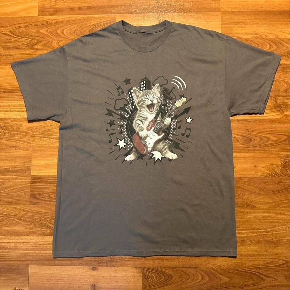 

Frutiger metro rock and roll kitty tee T Shirt Full Size S3XL Unisex T-Shirt XXXL