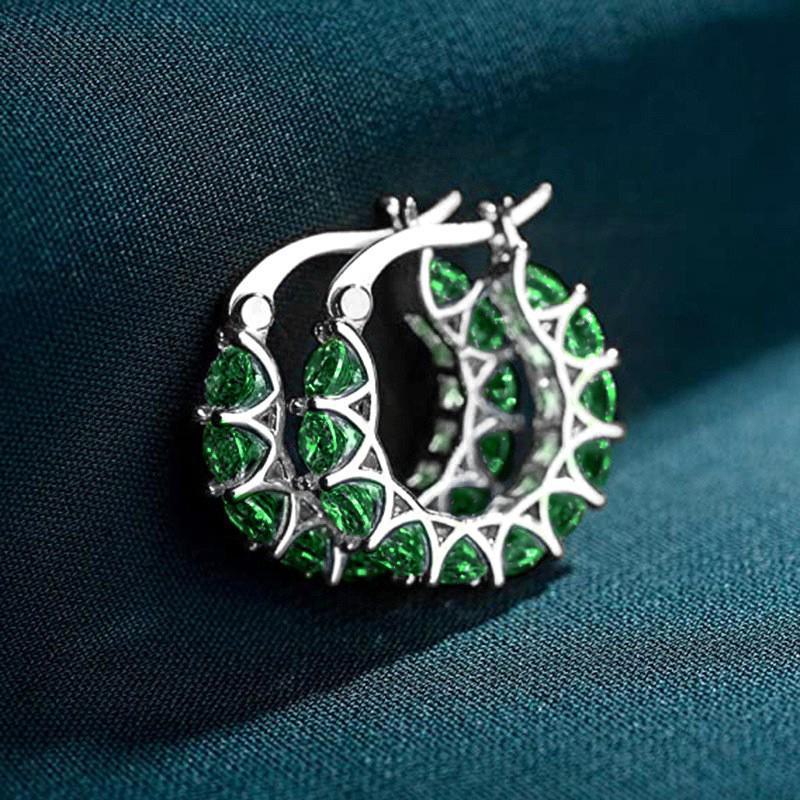 Huitan Fashion French Zircon Lace U-Shaped Earrings for Women