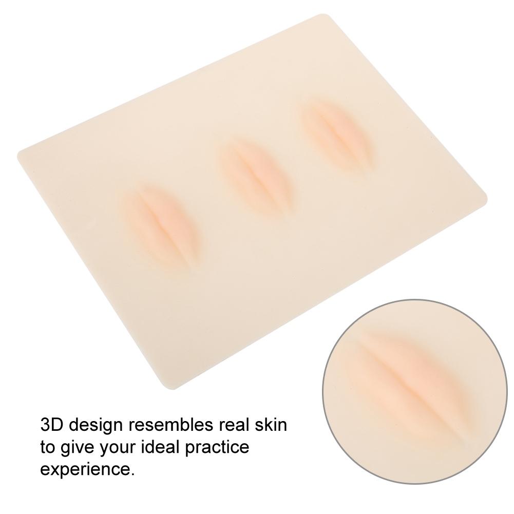 3Pcs Silicone Permanent Makeup Training Skin Lip Tattoo Fake Practice Skin Kit
