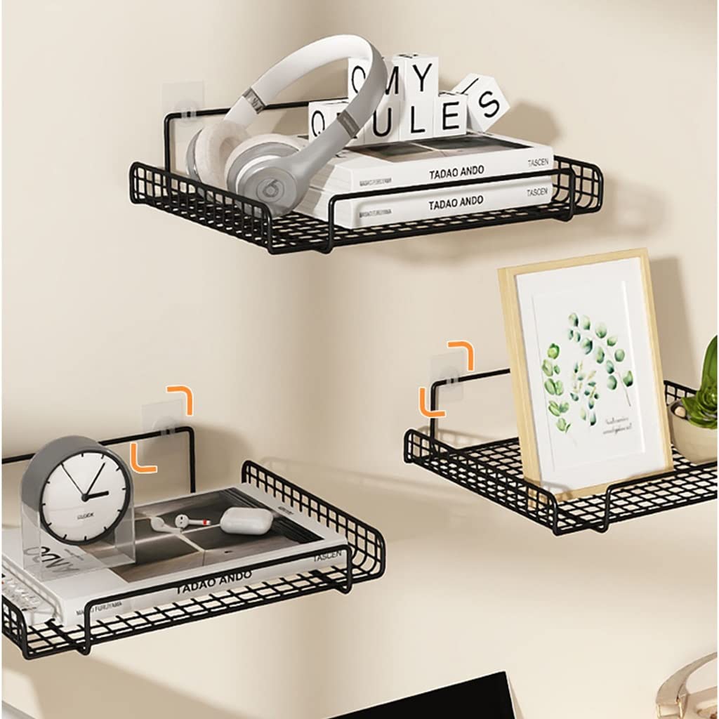 Router Wall Hanging Shelf Projector Shelf Wall Mount Floating Shelves Punching-Free Storage Rack for Bedroom Living Room