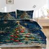 3pc Christmas Tree with Fireworks Home Bedding Set-Festive Decoration for Bedroom,Guest Room,Living Room 1252a