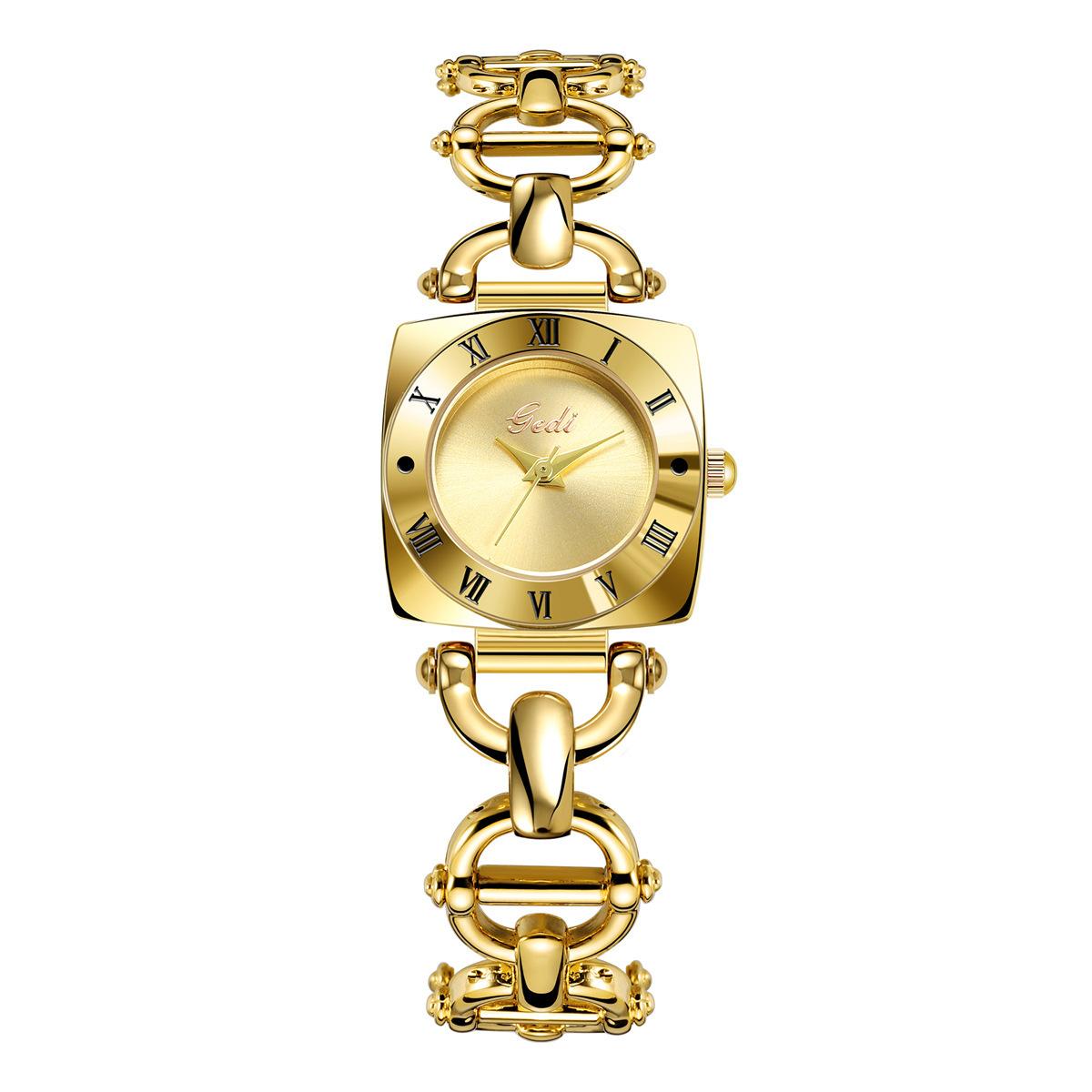 Niche Alloy Medieval Watch Light Luxury All-Copper Bracelet Watch Retro Exquisite Women S Quartz Watch