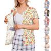 Women's Post-operative Short-sleeved  Color Shirt With Four Pockets