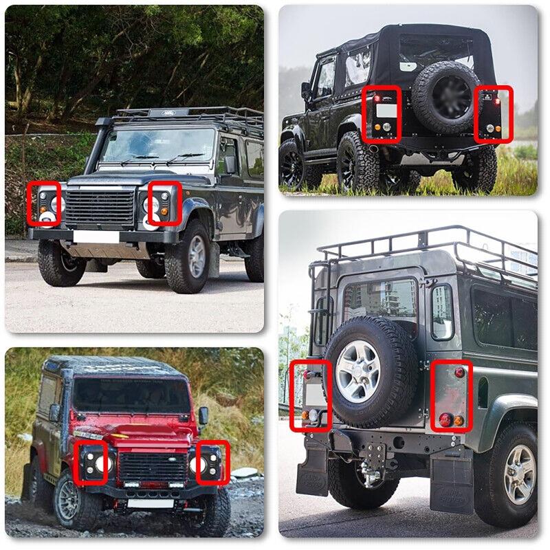 10pcs/set LED Car Indicator Light Upgrade Kit For Land Rover 90/110 1983-1990 Defender 1990-2016 Reversing Turn Signal Fog Lamp