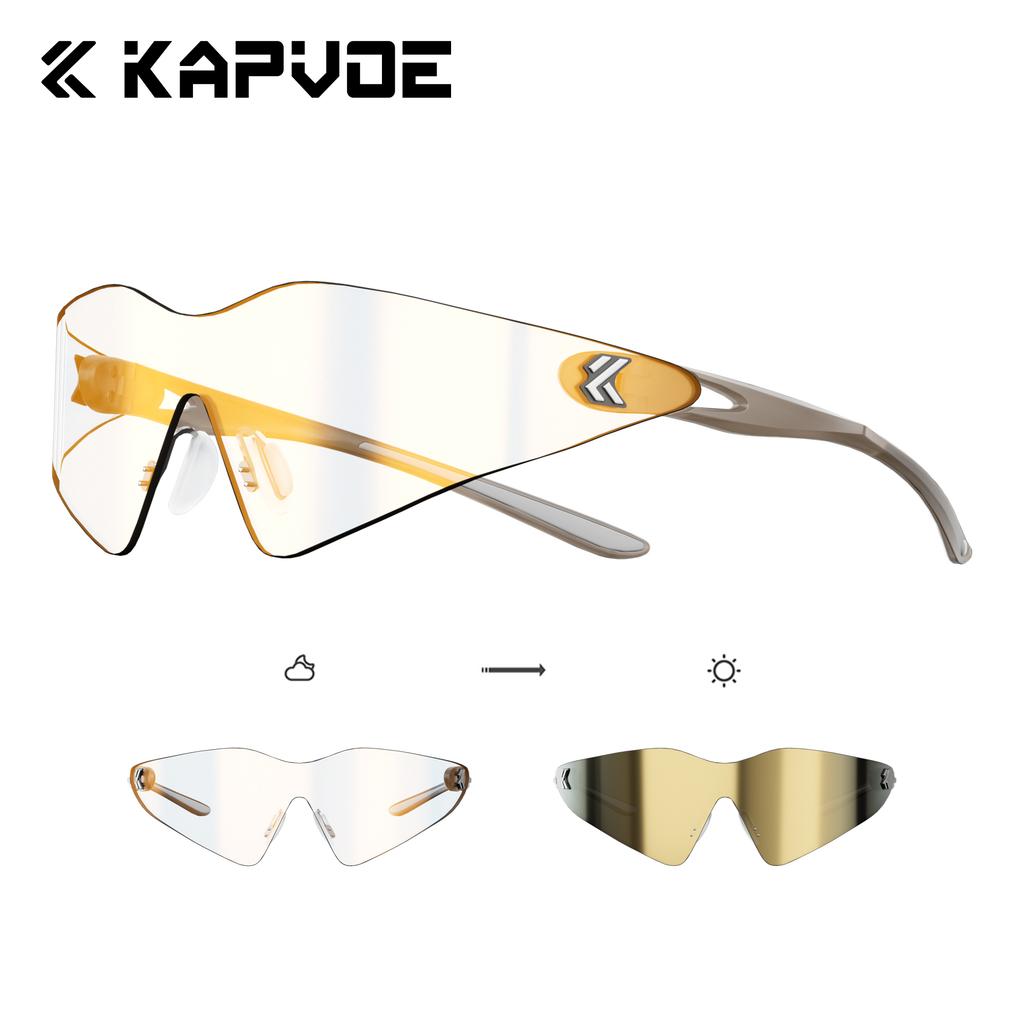 Kapvoe Sunglasses Cycling Glasses Photochromic UV400 Women Outdoor Sports Hiking Running Lightweight MTB Bike Baseball Eyewear
