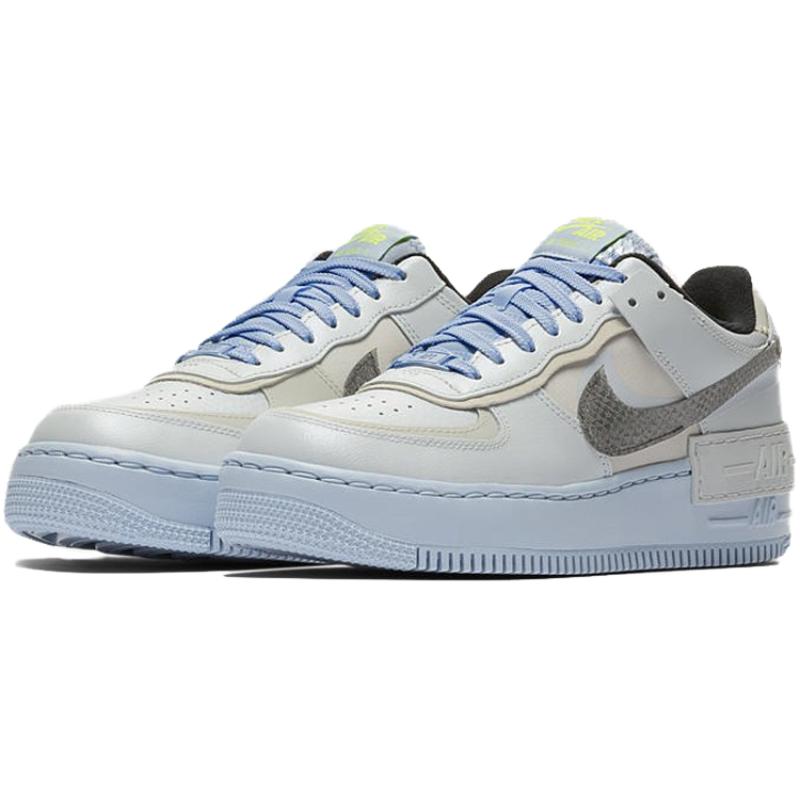 Nike Air Force 1 Low Shadow Pure Platinum Snakeskin Blue Women's Sneakers CV3027-001