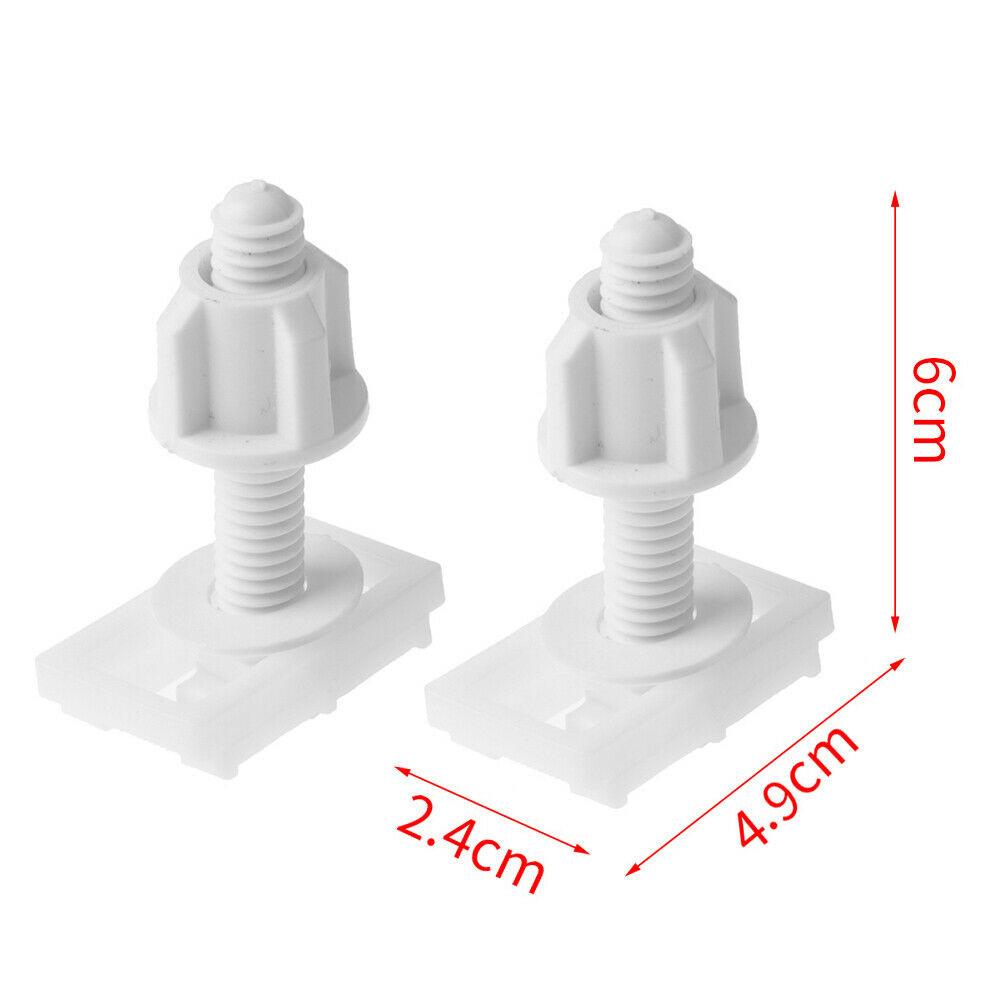 Full Set Bolts Screws Kit For Toilet Seat Repair 2 X Sliding Plates 2 X Bolts 2 X Washers Premium Plastic Smooth Surface