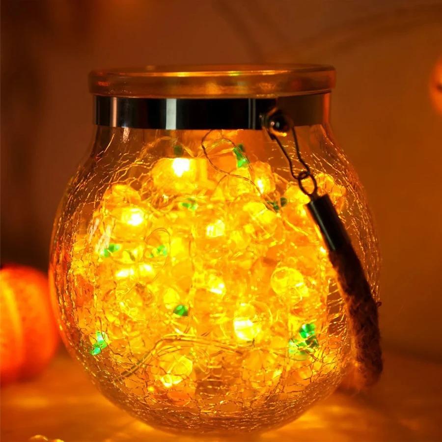 Halloween Pumpkin Light String Ghost Festival Party Favor Trick or Treat Happy Halloween Day Decor for Home 2024