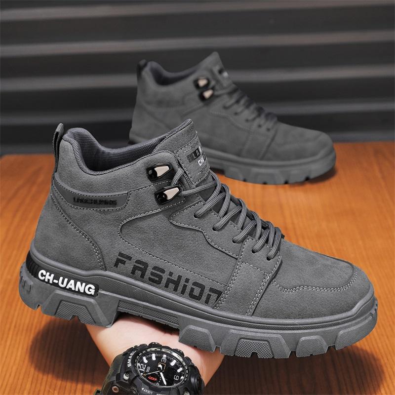 High-top winter velvet thickened warm cotton shoes fur integrated snow boots labor insurance Martin boots