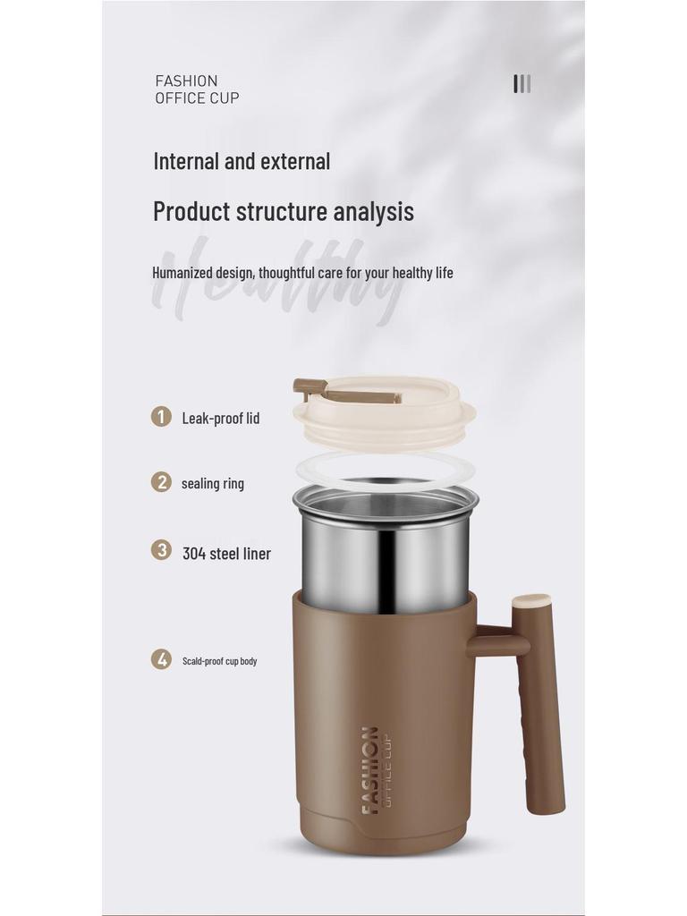 304 Stainless Steel Travel Mug with Lid - Multi-purpose Coffee, Tea, & Office Cup