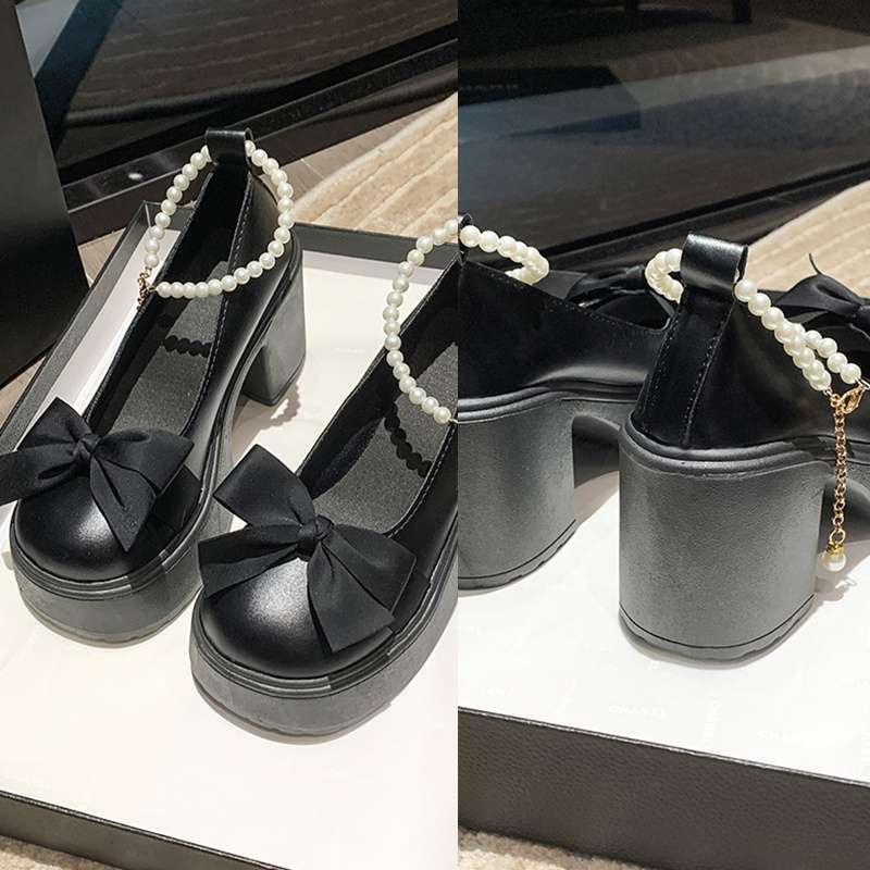 

Туфли-лодочки Мэри Джейн женские 2025 новые французские ретро универсальные темпераментные на толстом каблуке одинарные туфли нежный стиль туфли подружки невесты 40