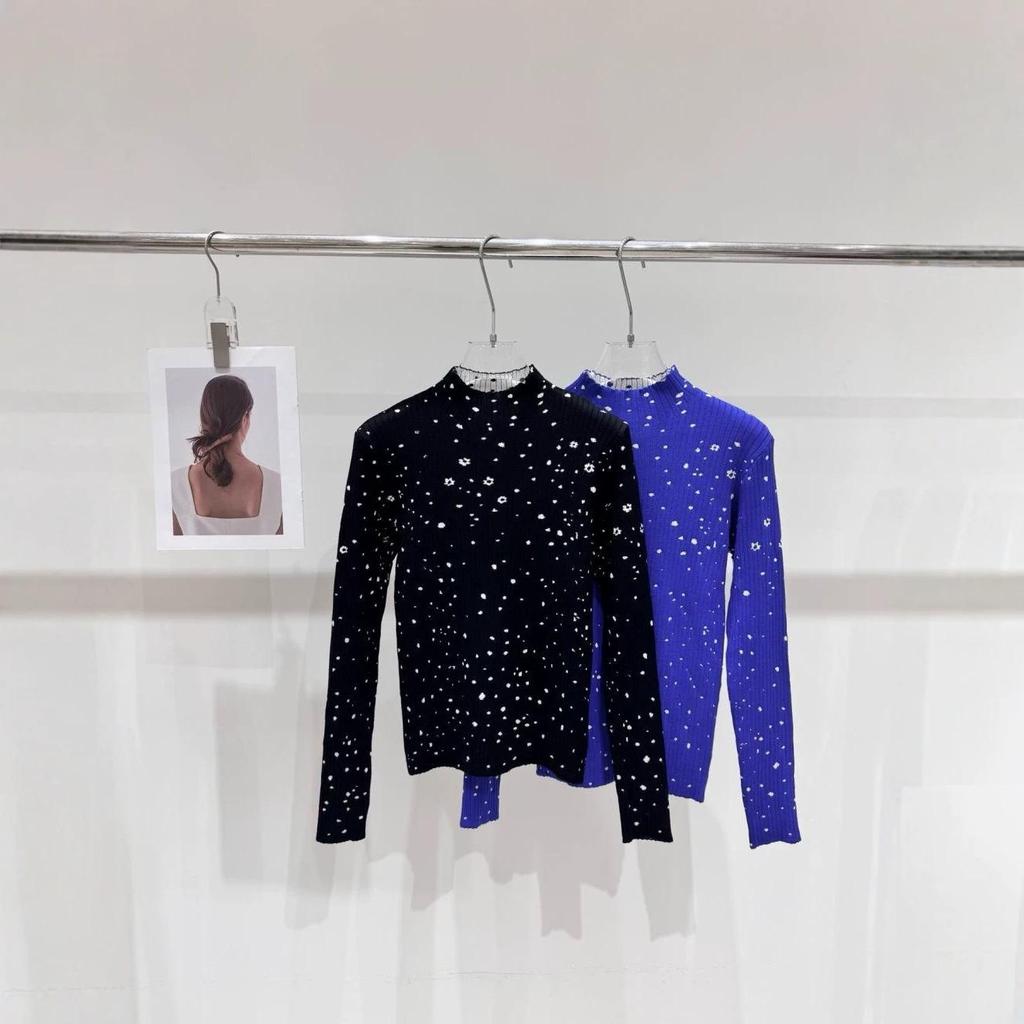 Trendy Brand Double-Sided Jacquard Knitwear: High-Quality Early Autumn Round/Half-High Neck Base Layer