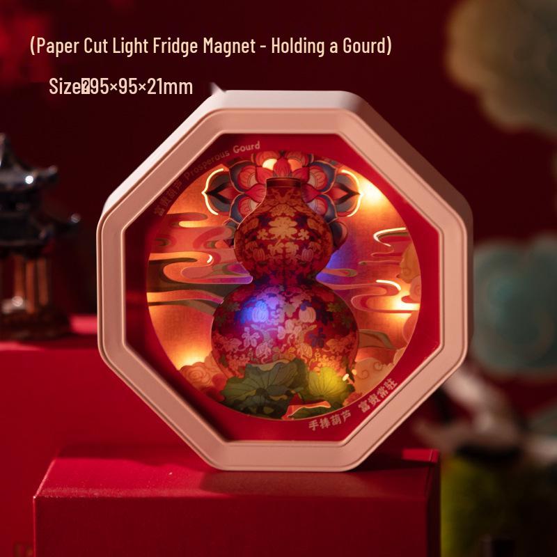 Guochao Paper Sculpture Fridge Magnet Souvenirs for Tourist Attractions