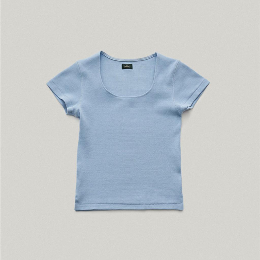 Tricou cu mânecă scurtă în dungi de vară coreeană pentru femei