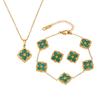 1 Set Fashion Elegant Buccellati 15 Large Clover Necklace Bracelet Earrings Plated 18k Crafted Vintage Rhombus Court Style Set