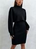 Europe, America 1116 Autumn and Winter New Hip-wrapped Long-sleeved Turtleneck Skirt Fashionable and Elegant Sexy Suit Skirt