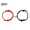Magnetic Alloy Love Charm Bracelet 2Pcs/Set Matching Heart Pendant Couple