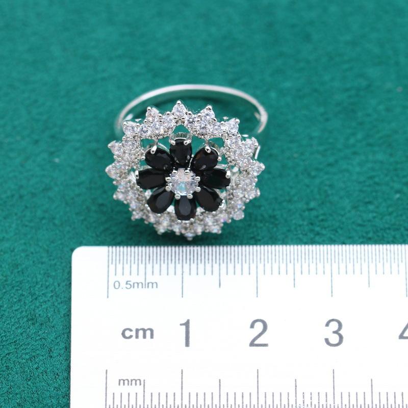 Europa und die Vereinigten Staaten Heiß Anti-Allergie AAA Zirkon Halskette Ohrring Ring Schmuckset