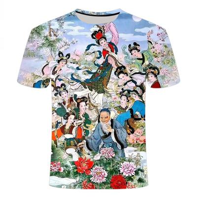 2024 Latest 3D Printed Short Sleeves, Personalized,Creative, Ancient Painting Patterns, Men's and Women's Round Neck T-shirts