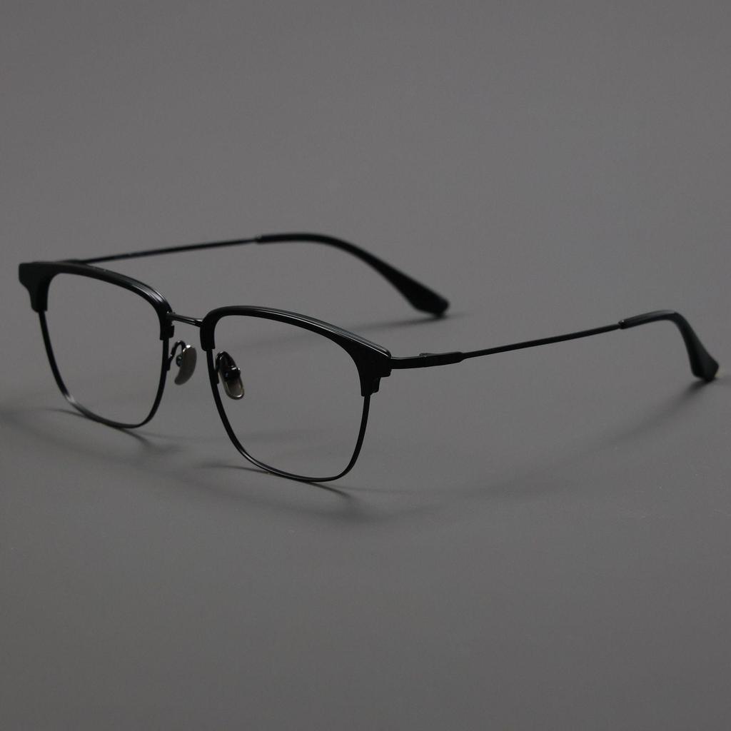 Ultra-Light Frameless Pure Titanium Eyebrow Glasses - Large Frame, Durable & Comfortable
