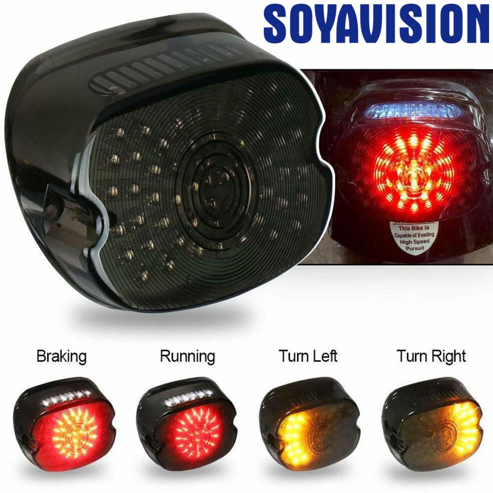 

DOT Motorcycle LED Brake Tail Light Rear Turn Signal Lamp for Harley Sportster Dyna Fatboy Softail Touring Road Glide Road King чёрный