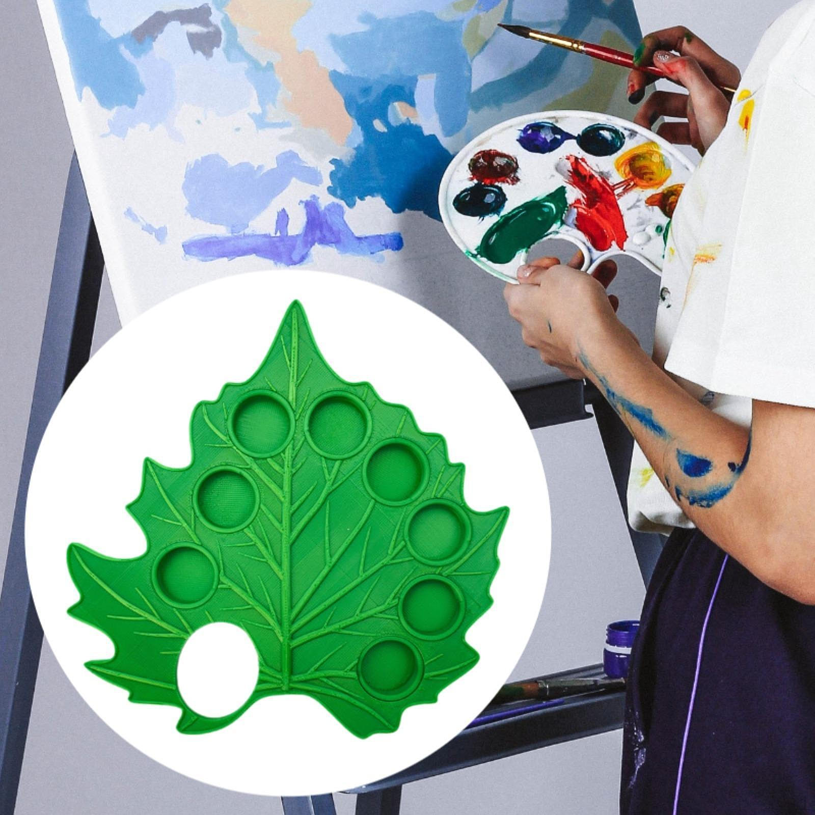 

Палитра для акварели в форме листа 16,7x17 см для уроков рисования, портативная, легкая