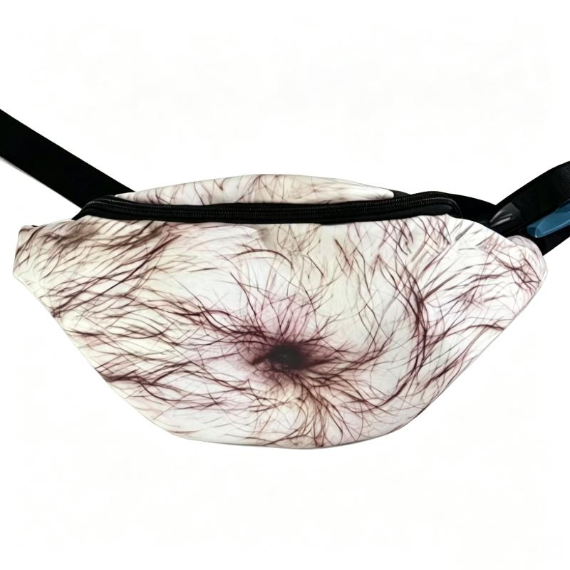 Fake Beer Belly Fanny Pack Funny 3D Print Dad Bod Money Belt Waist Bag Novelty Belly Bum Bag For Party Cosplay Gift