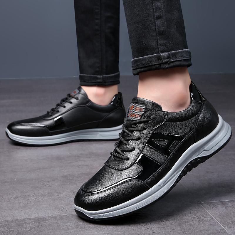 Designerns Nya Herrskor i Äkta Läder med Tjock Sula Sportskor Utomhuskängor Herrskor Business Casual