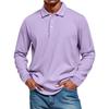 Men's Casual Style Solid Color Loose  Shirt Long-sleeved Top