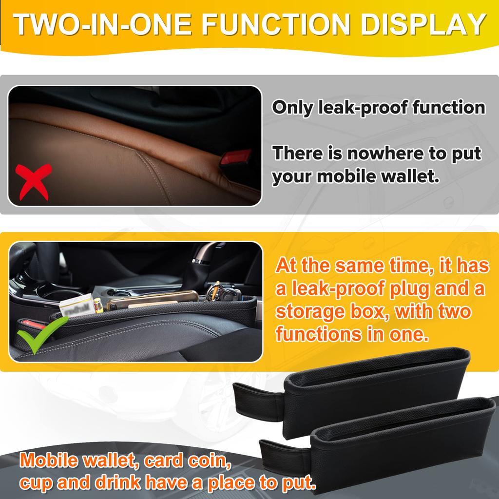 2pcs For TOYOTA Series Dedicated Car Seat Gap Storage Box and Leather Center Console Gap Filling Storage Box Car Decoration