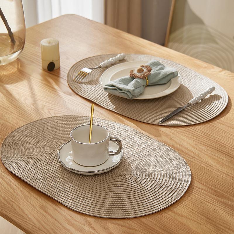 Nordic-style PP Placemat Table Mat, Western Placemat, Woven Dining Table Heat-resistant Mat, Decorative Table Mat